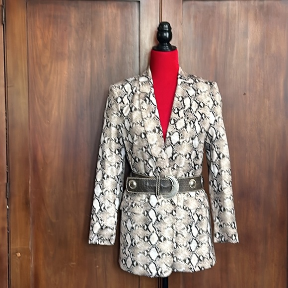 Snake Print Silky Blazer M - Picture 8 of 8